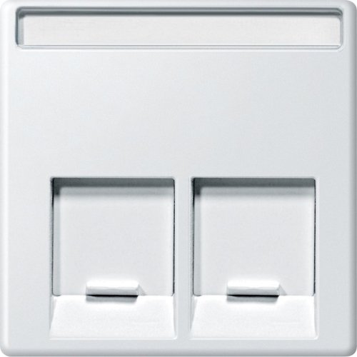 Лицевая панель Schneider Electric Merten System M для 2-м. розетки RJ45+RJ45 полярно-белый картинка
